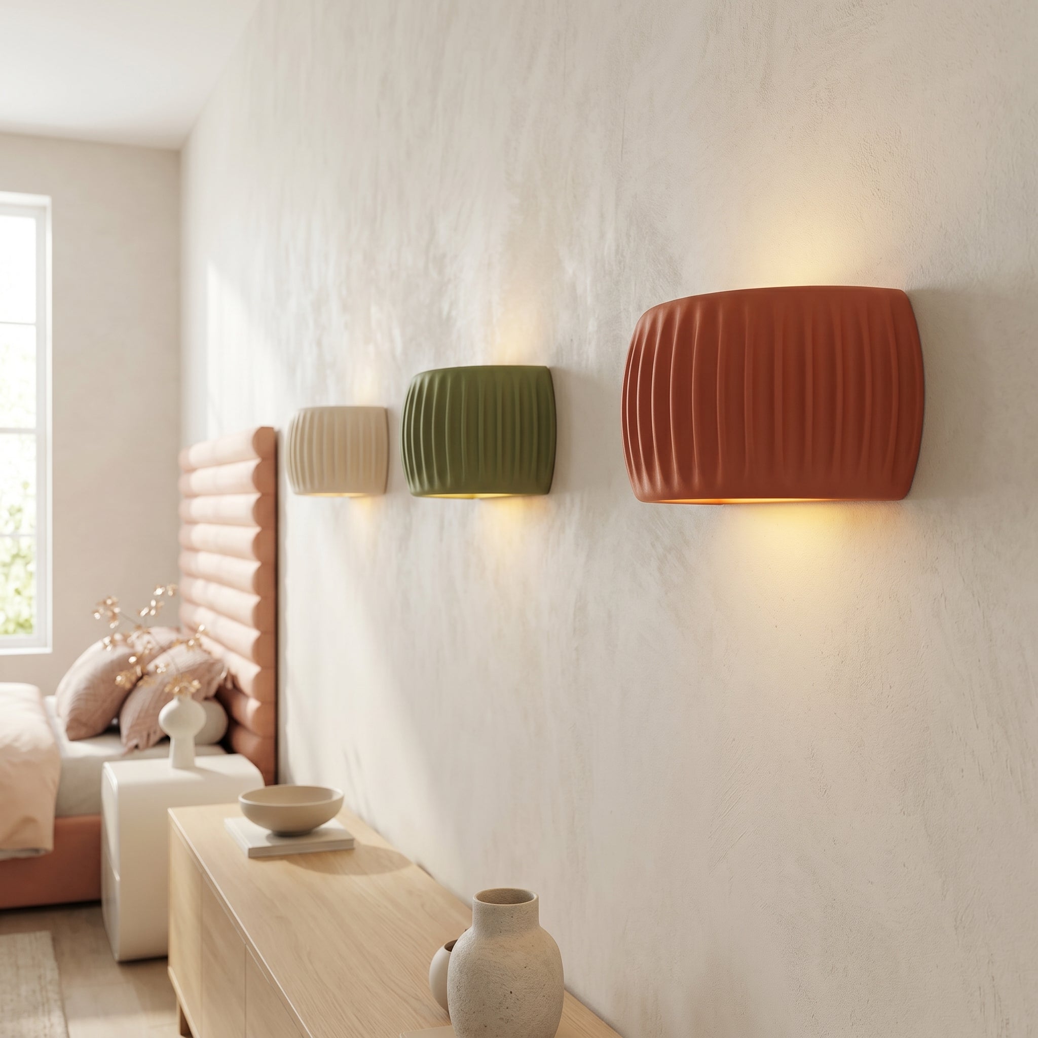 Ribbed Cylinder Wall Light | 3 Colours