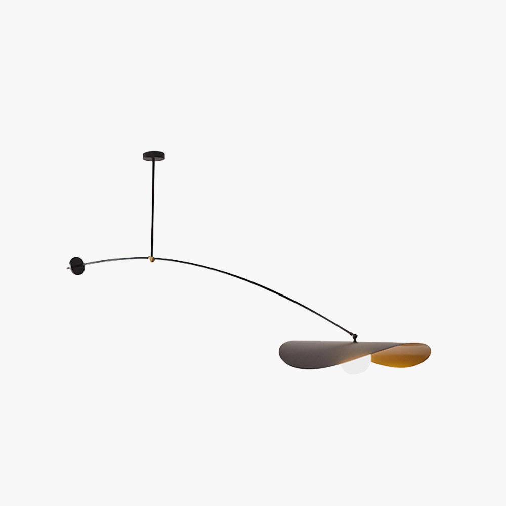 Minimalist Black Pendant Light with Lotus Leaf Design | Stylish Metal Fixture for Modern Kitchen Lighting 1