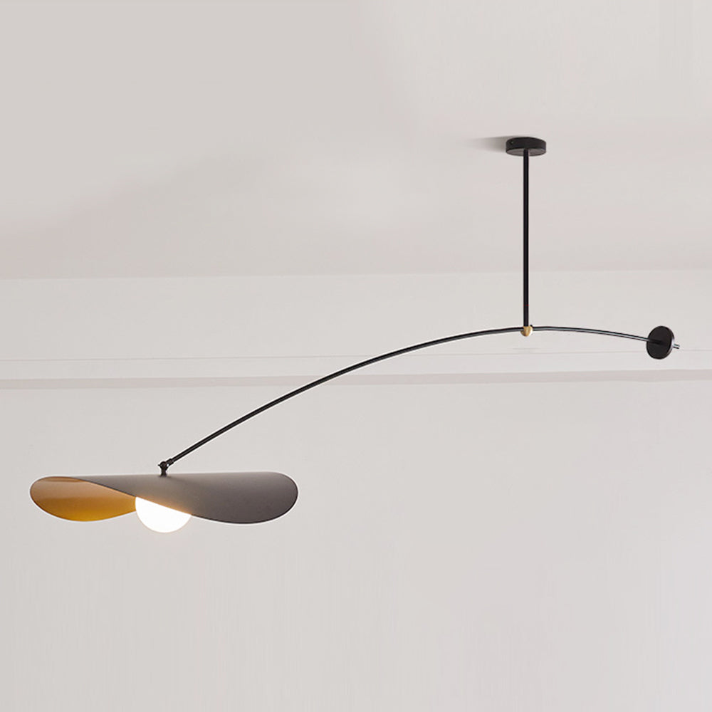 Minimalist Black Pendant Light with Lotus Leaf Design | Stylish Metal Fixture for Modern Kitchen Lighting 10