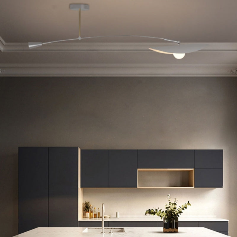 Minimalist Black Pendant Light with Lotus Leaf Design | Stylish Metal Fixture for Modern Kitchen Lighting 11