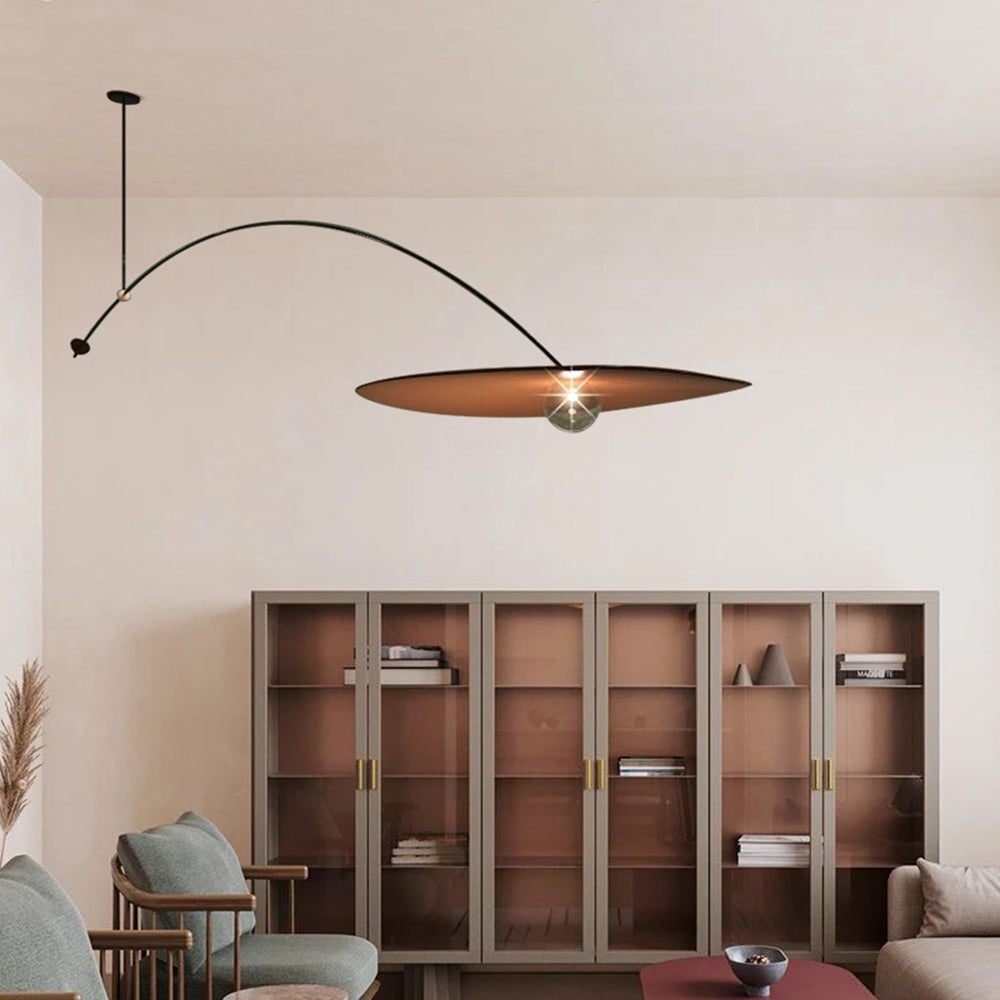 Minimalist Black Pendant Light with Lotus Leaf Design | Stylish Metal Fixture for Modern Kitchen Lighting 3