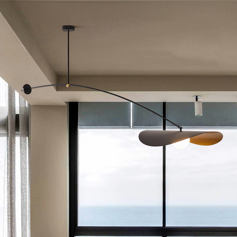 Minimalist Black Pendant Light with Lotus Leaf Design | Stylish Metal Fixture for Modern Kitchen Lighting 8