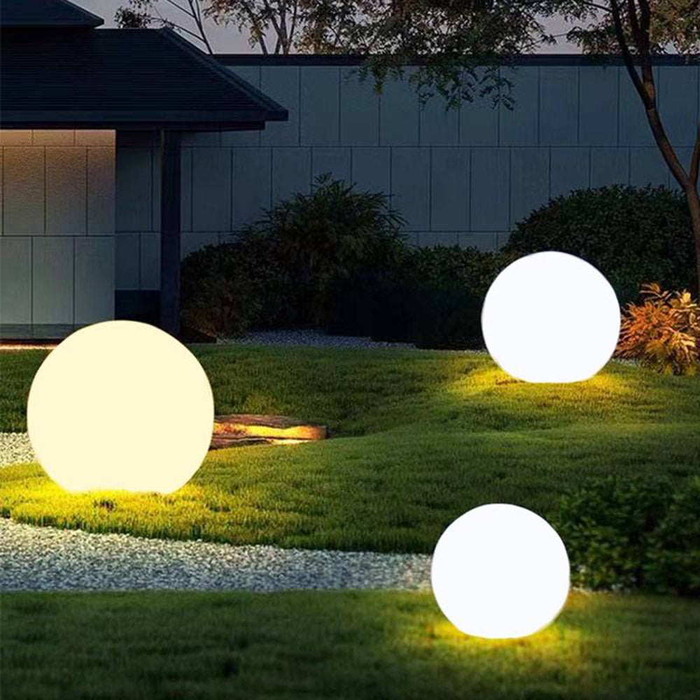 Minimalist Globe Outdoor Light | White