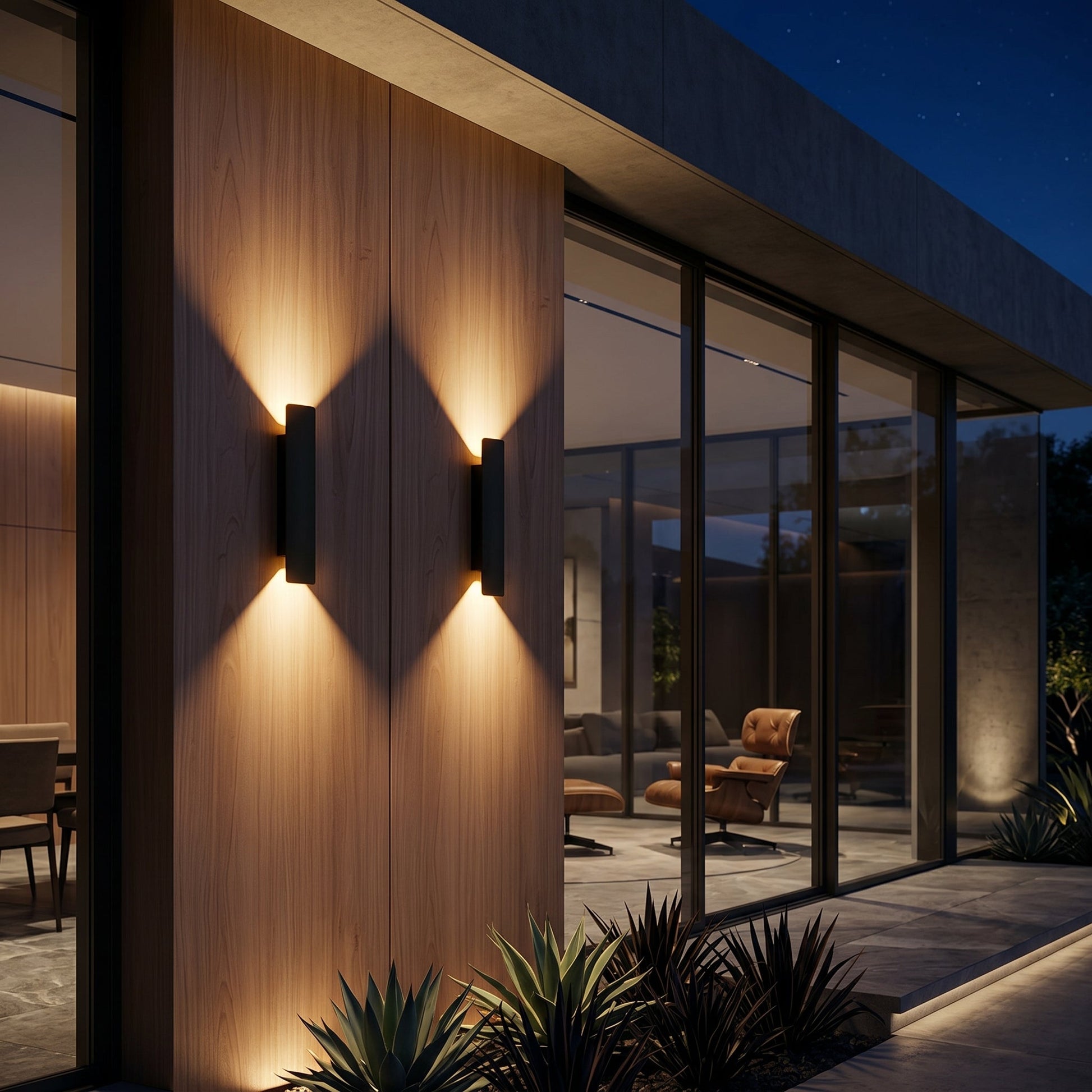 Minimalist Outdoor Wall Sconce Light with Up & Down Lighting | Durable Aluminum for Elegant Exterior Illumination 3