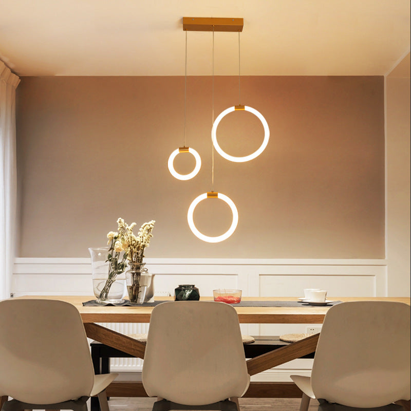 Minimalist Pendant Light with Multi-Ring Design | Luxurious Gold Finish for Modern Interiors 0