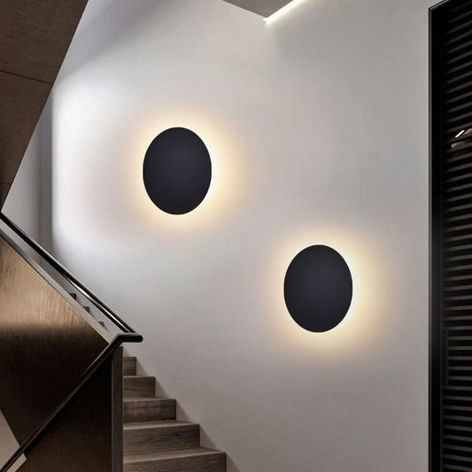Minimalist Wall Lamp | Round Metal Sconce Lighting with Warm Glow | Elegant Indoor Wall Lights for Living Room and Bedroom 0