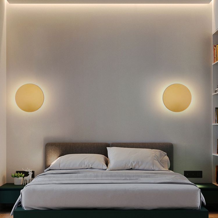 Minimalist Wall Lamp | Round Metal Sconce Lighting with Warm Glow | Elegant Indoor Wall Lights for Living Room and Bedroom 3