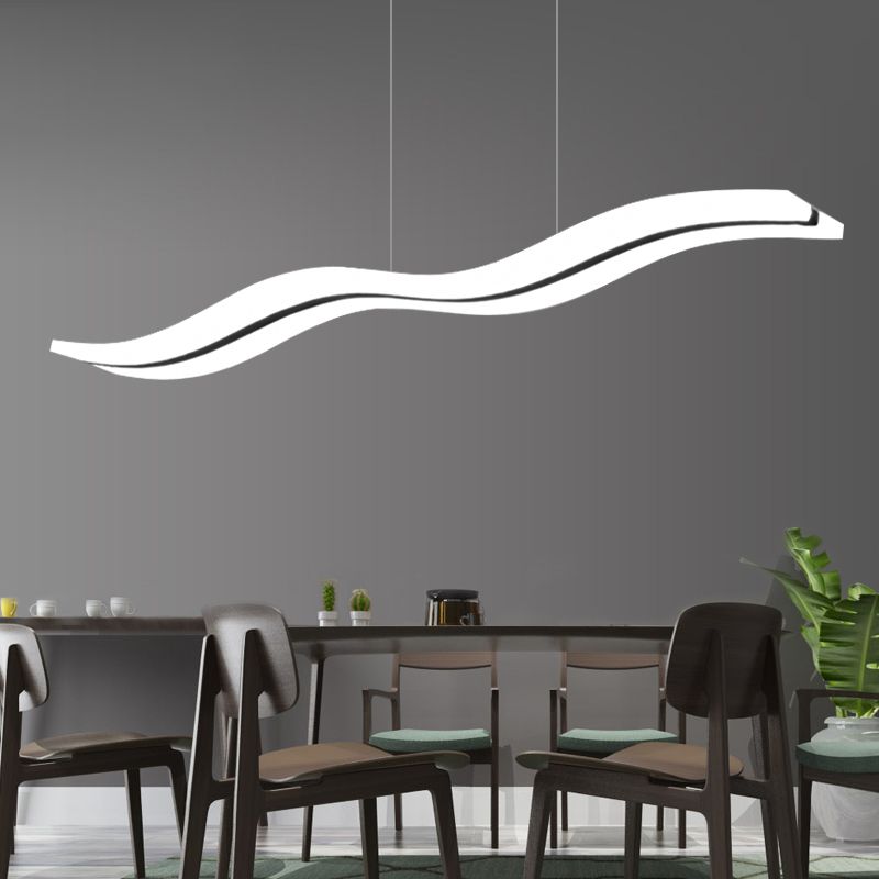 Minimalist Wave Pendant Light with Dimmable Feature | Elegant Acrylic Design for Modern Kitchens and Living Spaces 0