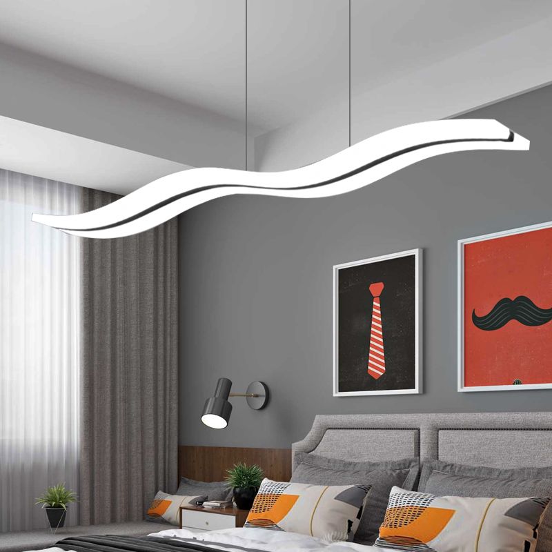 Minimalist Wave Pendant Light with Dimmable Feature | Elegant Acrylic Design for Modern Kitchens and Living Spaces 2