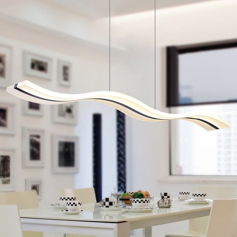 Minimalist Wave Pendant Light with Dimmable Feature | Elegant Acrylic Design for Modern Kitchens and Living Spaces 4