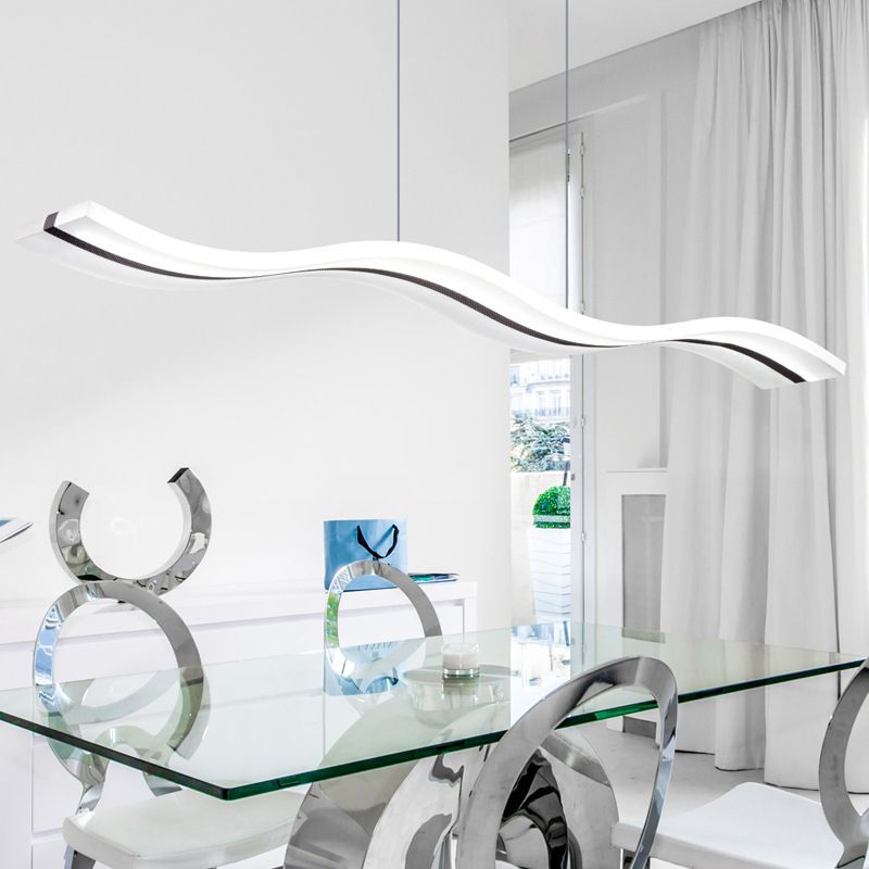 Minimalist Wave Pendant Light with Dimmable Feature | Elegant Acrylic Design for Modern Kitchens and Living Spaces 5