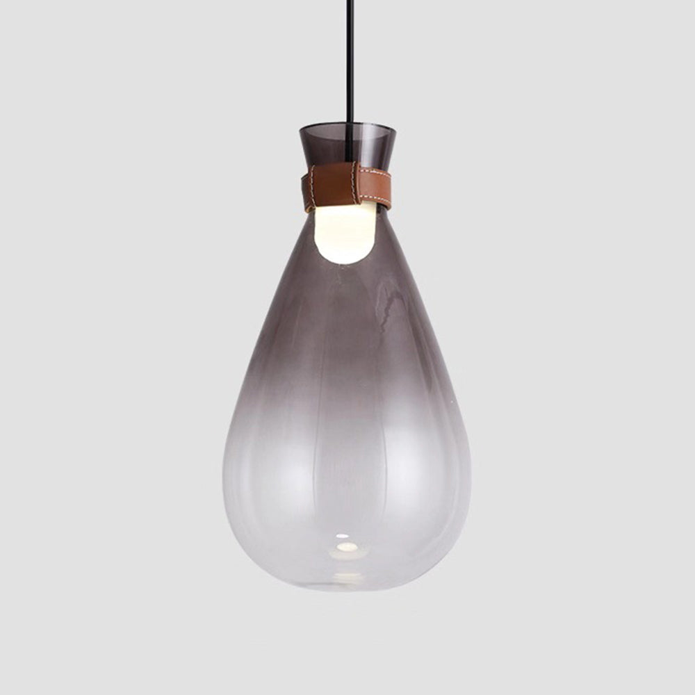 Valentina Teardrop Glass Pendant Light | S/L | White/Smoke Gray