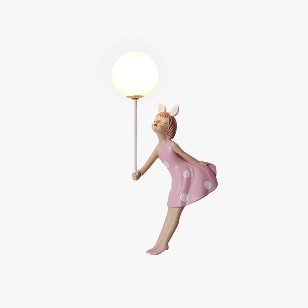 Minori | Pink Wall Lamp with Whimsical Girl Shape Design | Perfect Wall Lighting for Children's Rooms 1