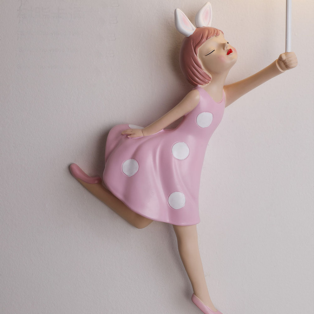 Minori | Pink Wall Lamp with Whimsical Girl Shape Design | Perfect Wall Lighting for Children's Rooms 7