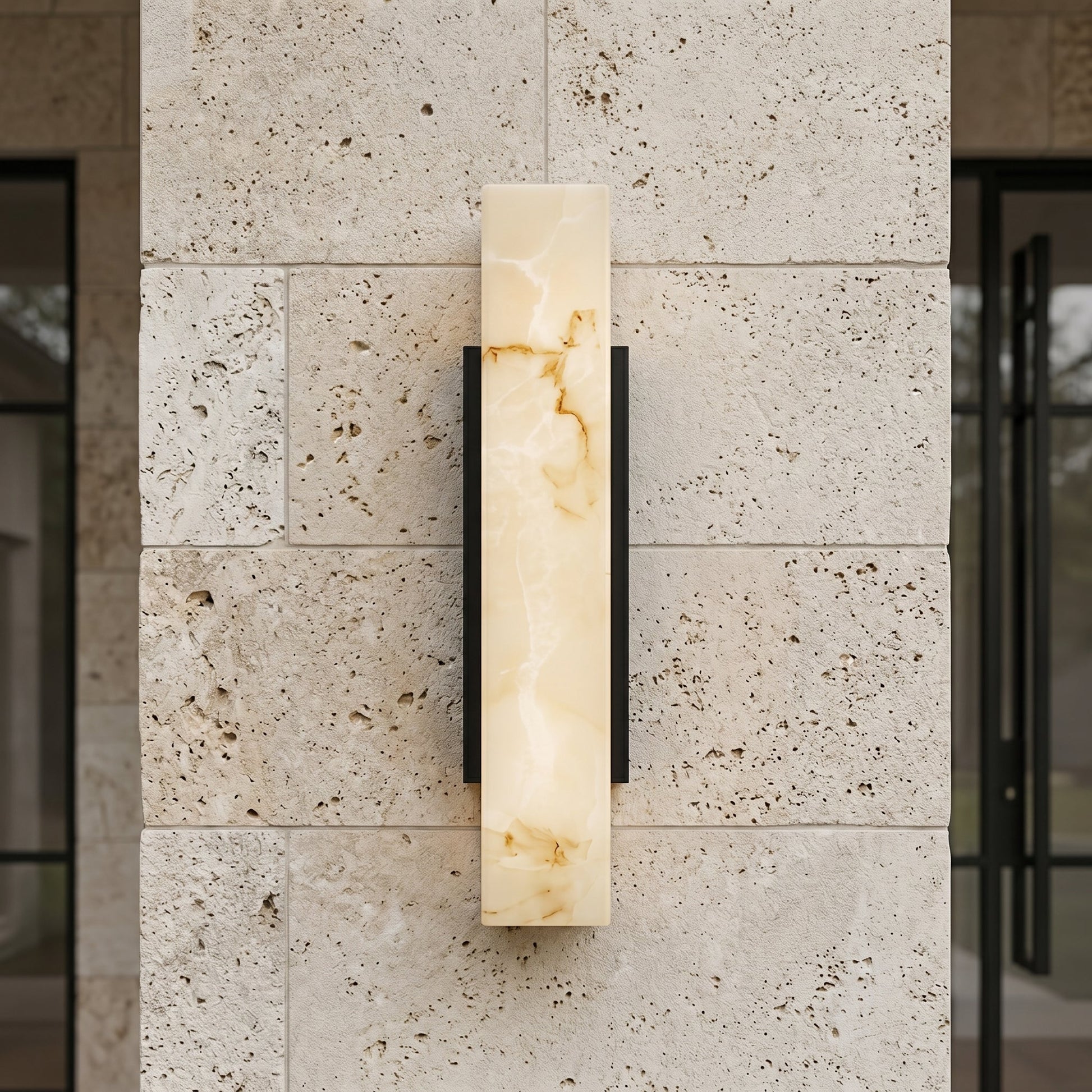 Mira | Outdoor Wall Lantern with Marble-Inspired Diffuser | Slim Design for Soft Illumination 0