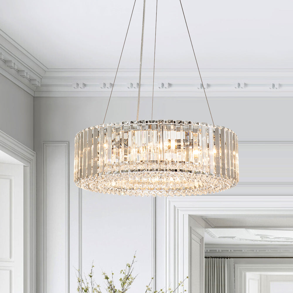 6-Light Round Crystal Chandelier | 3 Colours