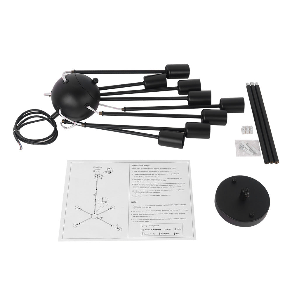 8-Light Sputnik Chandelier | 3 Colours