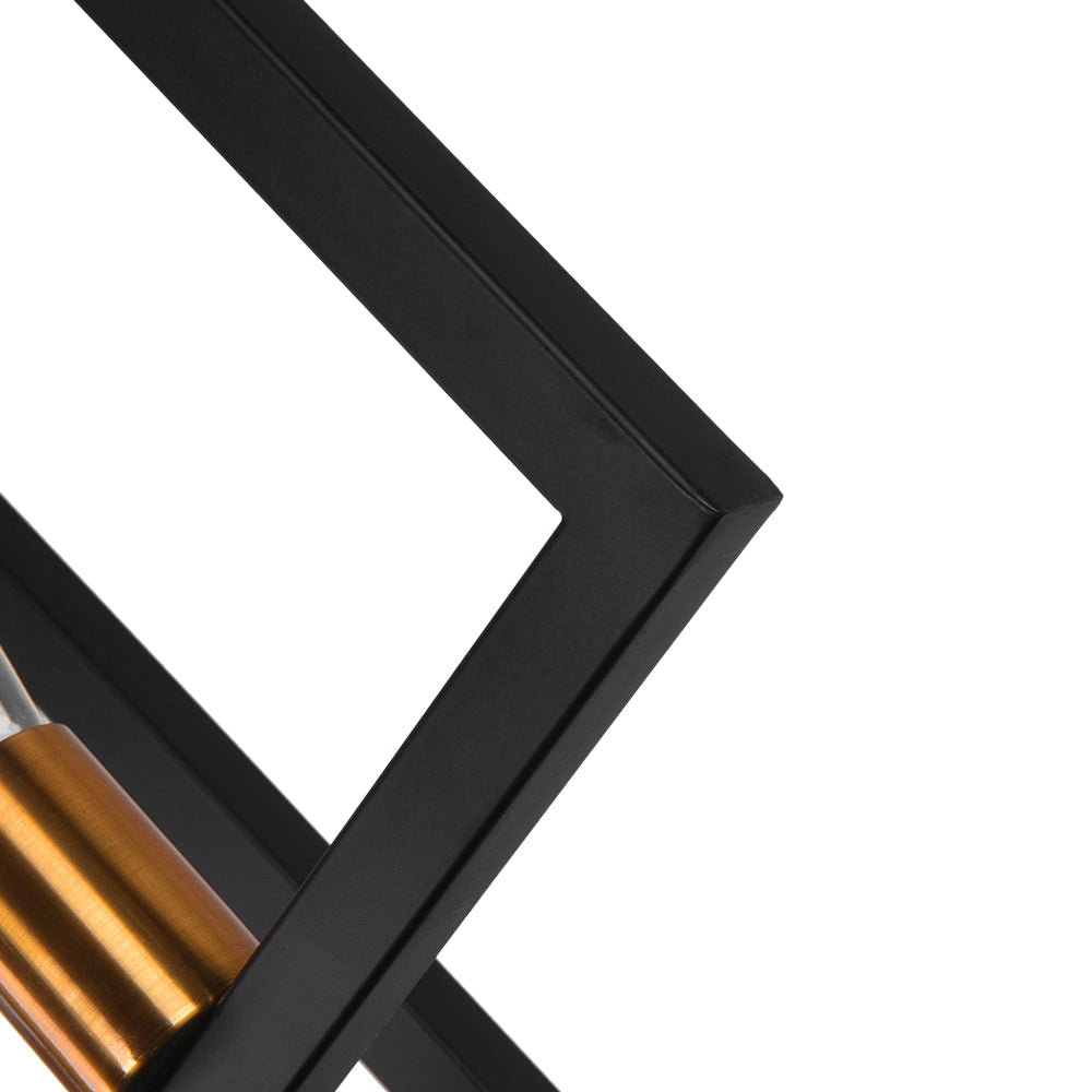 6-Light Black Rectangular Chandelier
