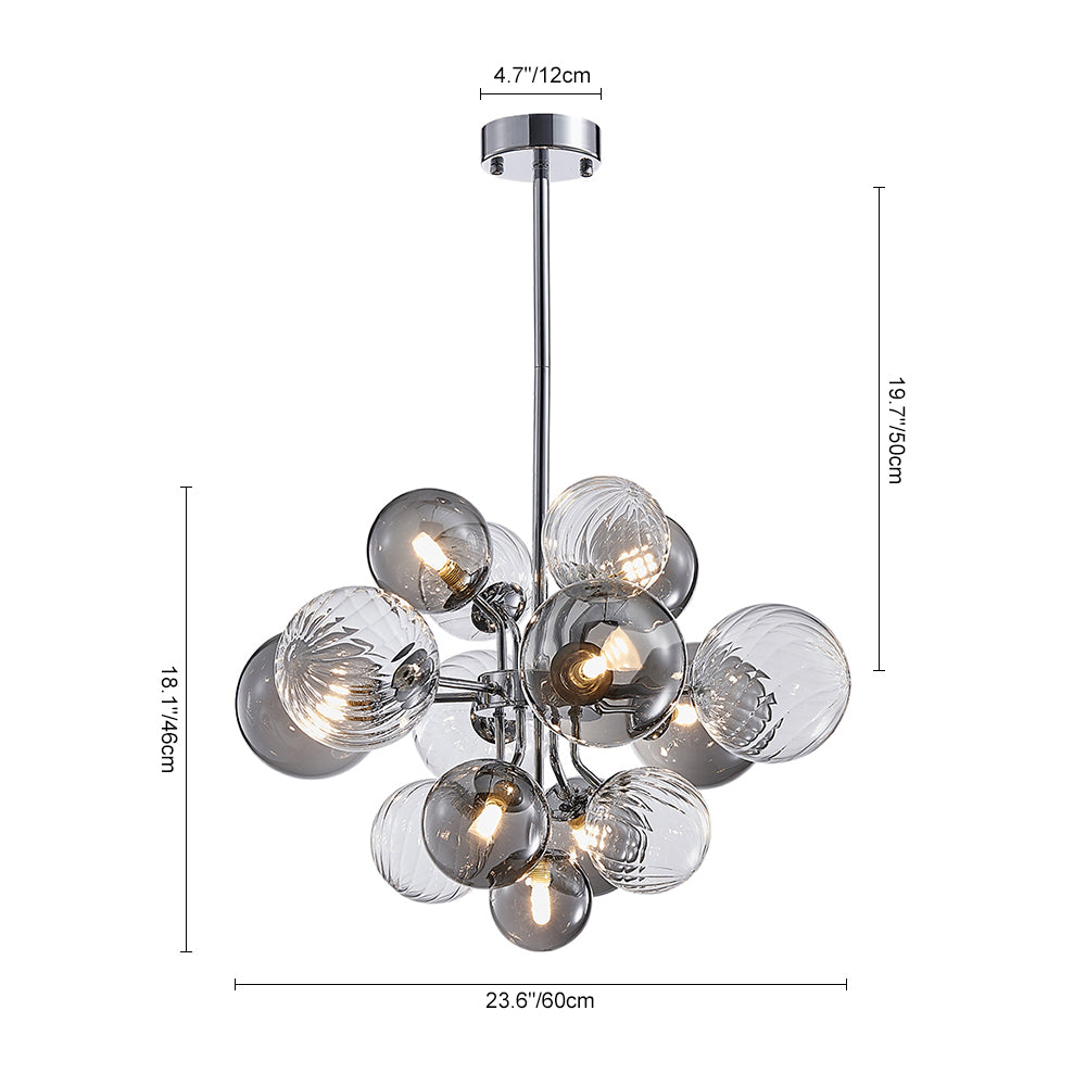 Tiered Smoky Glass Bubble Chandelier | 2 Sizes