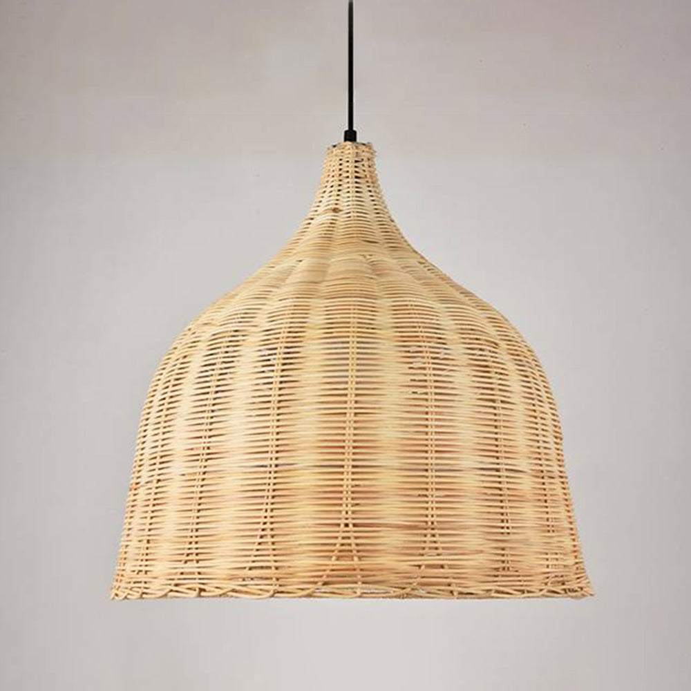 Modern Bamboo Pendant Light | Adjustable Height & Metal Frame | Stylish Kitchen Pendant Lighting for Warm Illumination 6