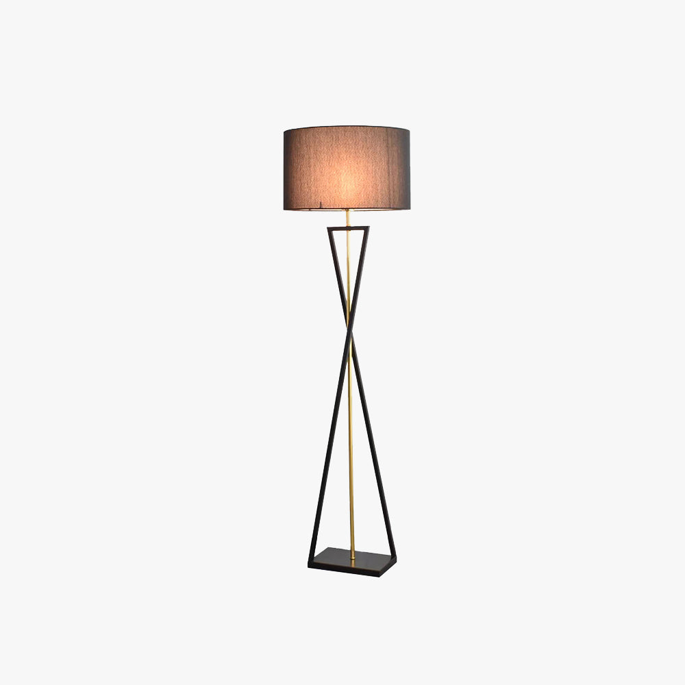 Modern Black Floor Lamp with Warm Light & Fabric Shade for Cozy Living Spaces 1