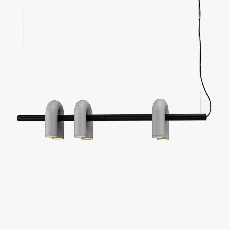 Modern Black Pendant Light | Linear Design with 3 U-Shaped LED Lights | Stylish Kitchen Island Lighting for Elegant Illumination 0