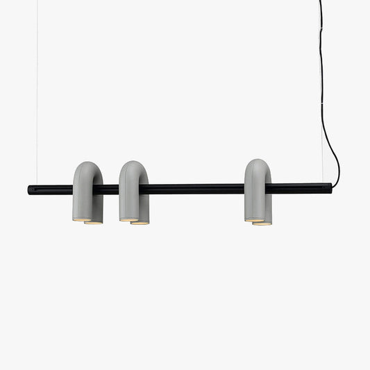 Modern Black Pendant Light | Linear Design with 3 U-Shaped LED Lights | Stylish Kitchen Island Lighting for Elegant Illumination 0