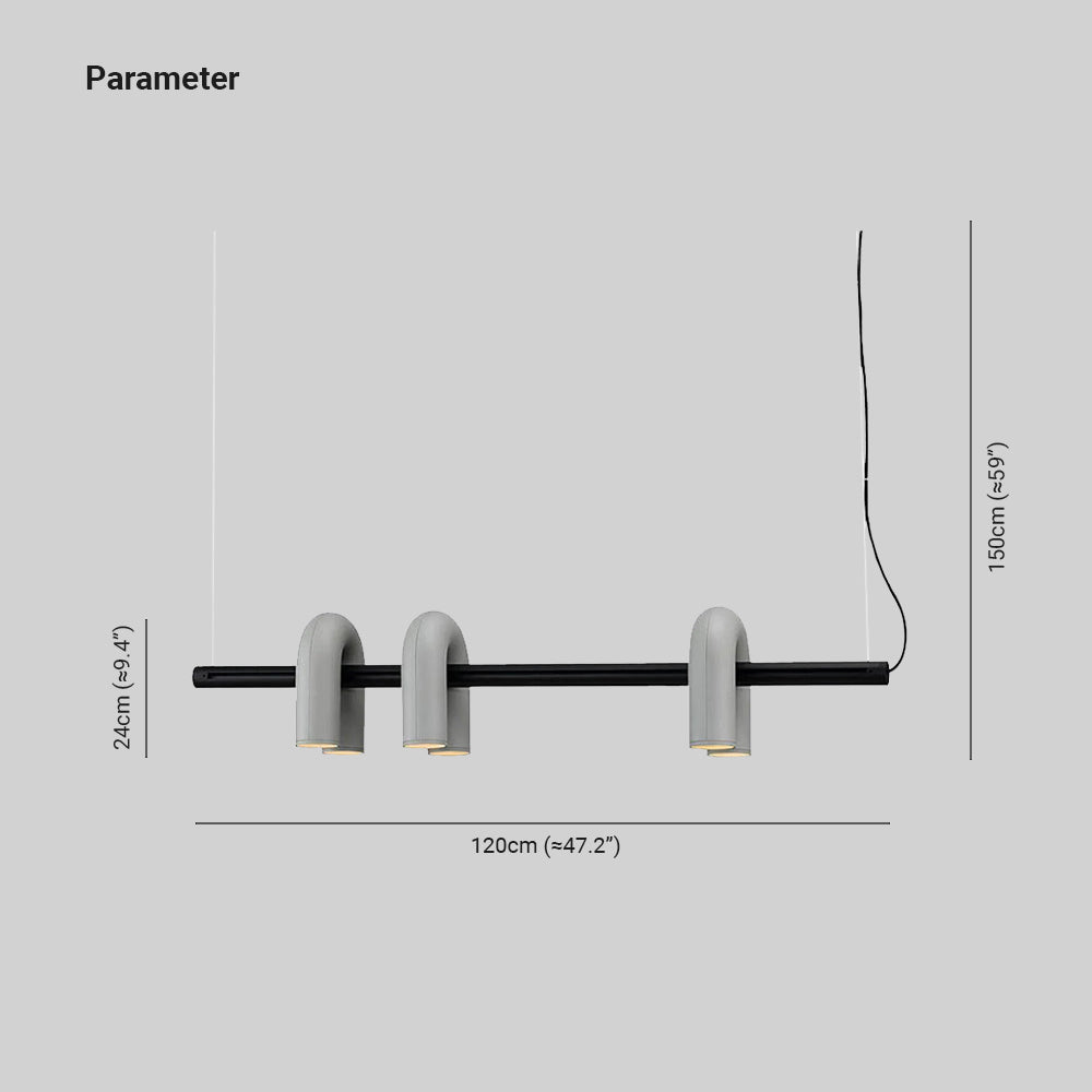 Modern Black Pendant Light | Linear Design with 3 U-Shaped LED Lights | Stylish Kitchen Island Lighting for Elegant Illumination 3