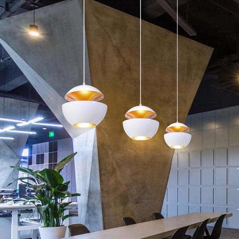Arisha Pendant Light | Black/White | 25/35cm | Adjustable Chain LED