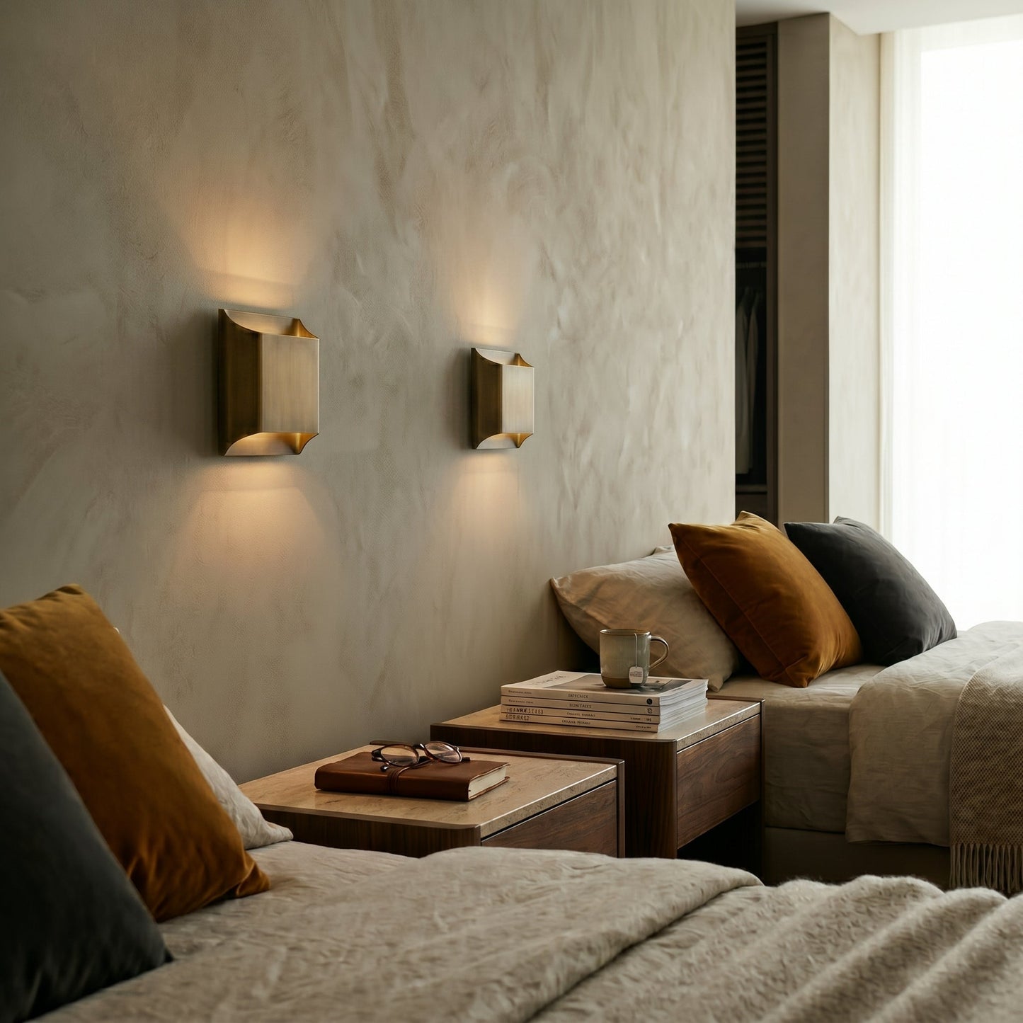 Modern Brass Wall Sconce with Elegant Tapered Shade | Stylish Wall Light for Timeless Ambiance 4