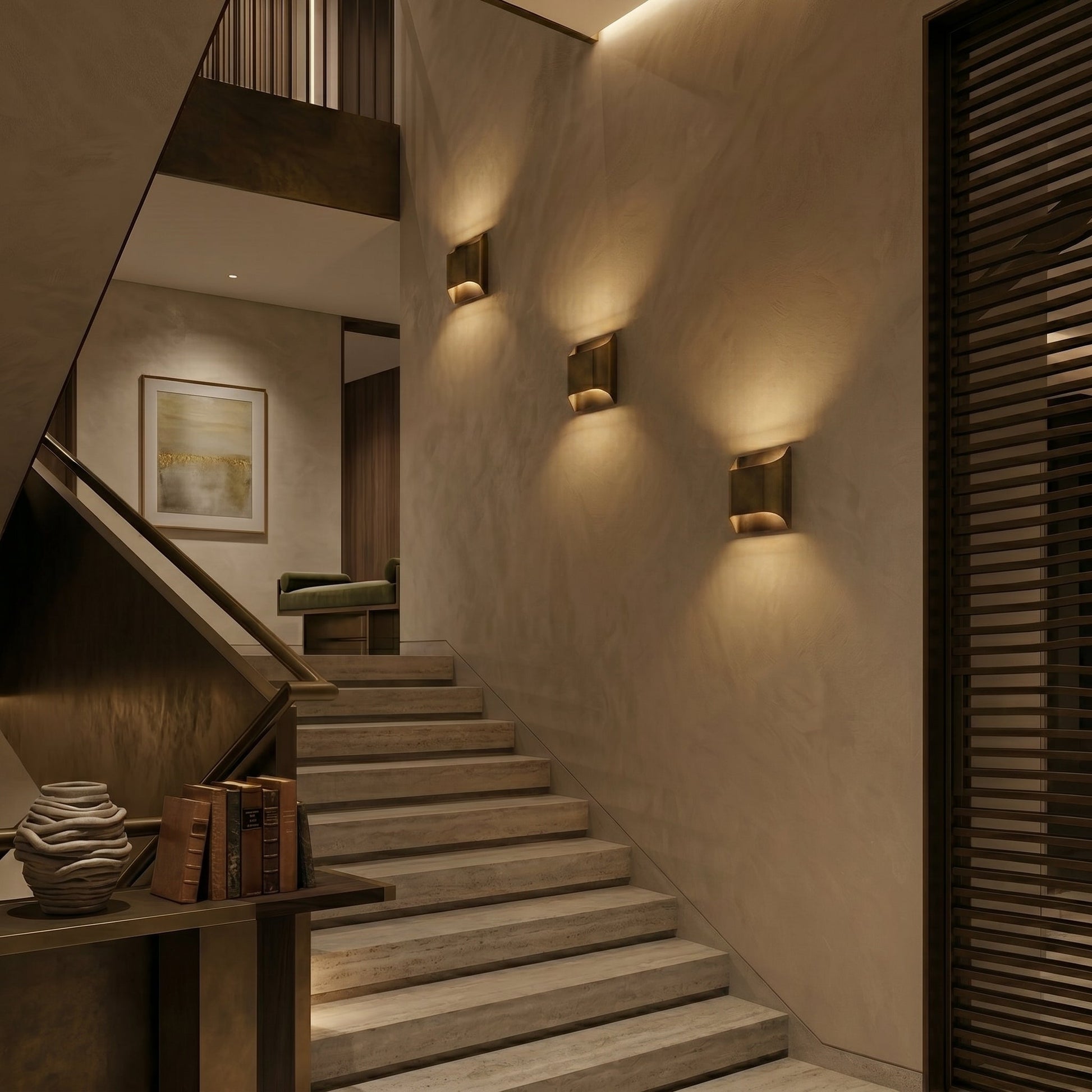 Modern Brass Wall Sconce with Elegant Tapered Shade | Stylish Wall Light for Timeless Ambiance 5