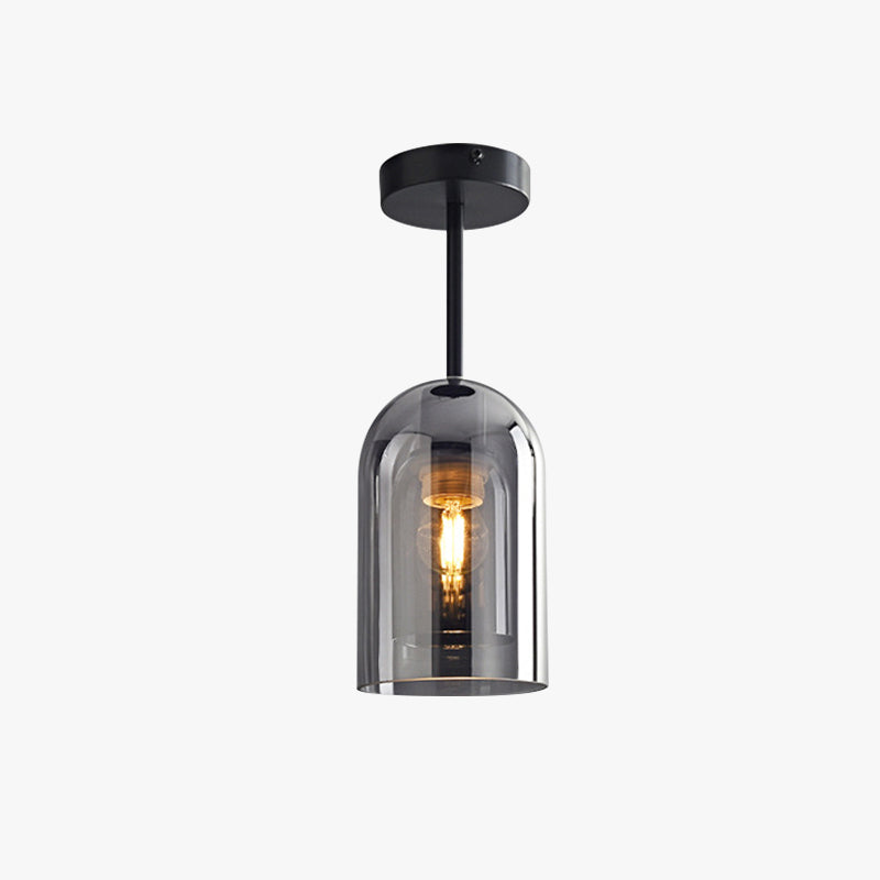 Modern Cylinder Ceiling Light Fixture with Clear Glass Shade | Elegant LED Design for Cozy Ambiance 1