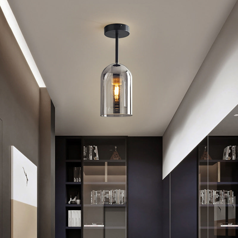 Modern Cylinder Ceiling Light Fixture with Clear Glass Shade | Elegant LED Design for Cozy Ambiance 10
