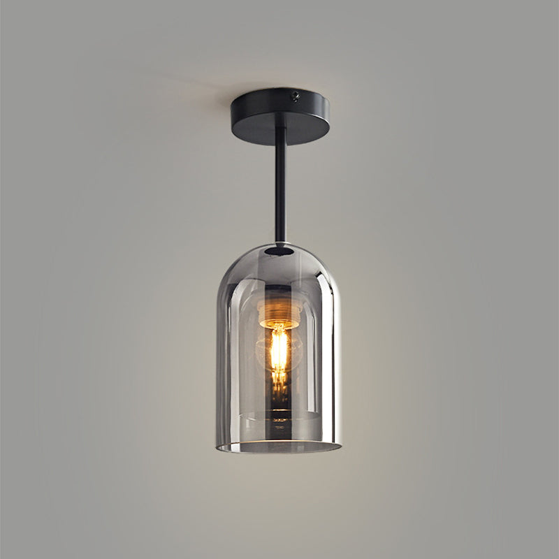 Modern Cylinder Ceiling Light Fixture with Clear Glass Shade | Elegant LED Design for Cozy Ambiance 2