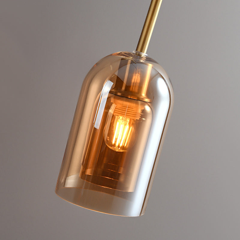 Modern Cylinder Ceiling Light Fixture with Clear Glass Shade | Elegant LED Design for Cozy Ambiance 3