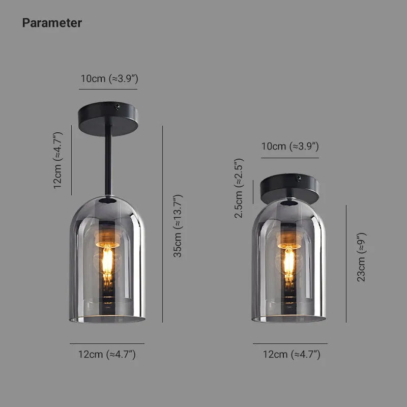 Modern Cylinder Ceiling Light Fixture with Clear Glass Shade | Elegant LED Design for Cozy Ambiance 4