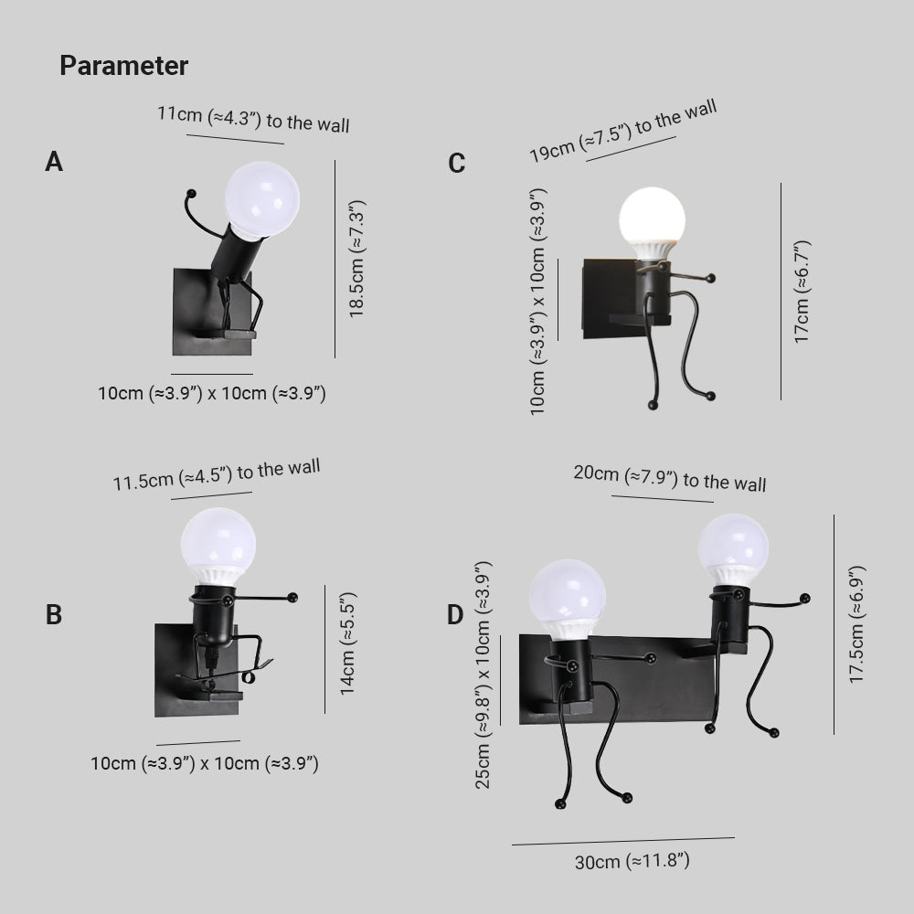 Modern Decorative Wall Lamp | Unique Metal Design with Playful Frame | Stylish Wall Sconces for Home Lighting 2