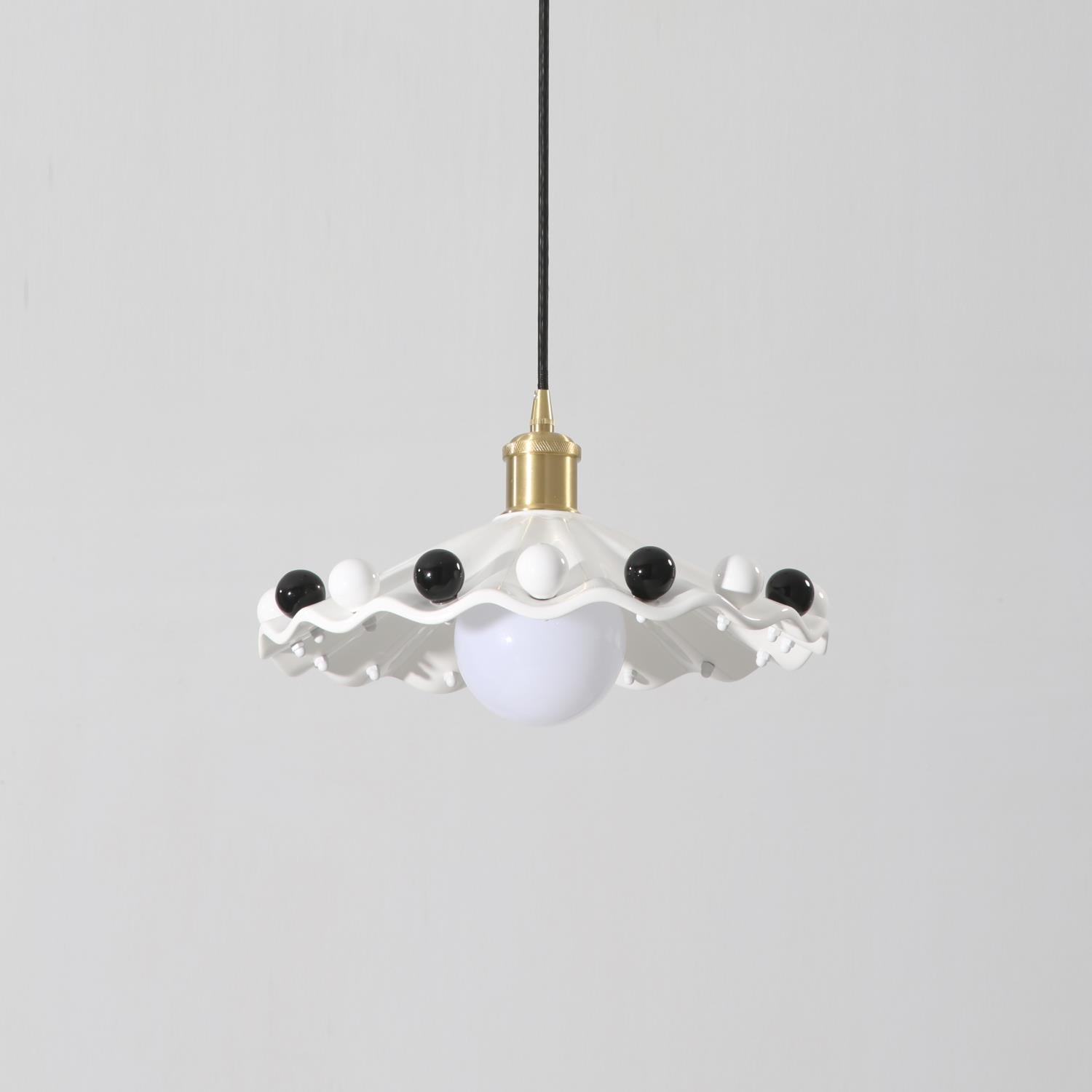 Modern Elegance | Pendant Lamp with Wavy Ceramic Shade & Adjustable Height | Stylish Pendant Lighting for Kitchen Island 3