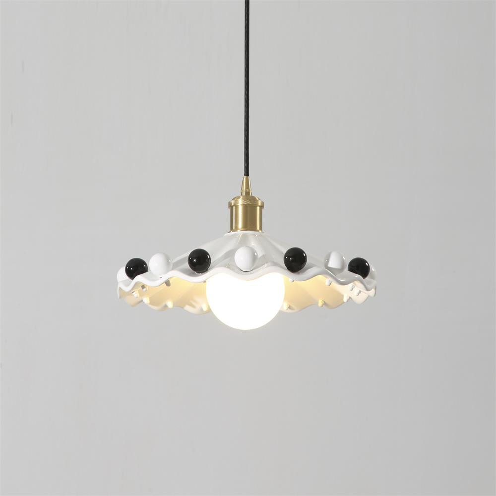 Modern Elegance | Pendant Lamp with Wavy Ceramic Shade & Adjustable Height | Stylish Pendant Lighting for Kitchen Island 4
