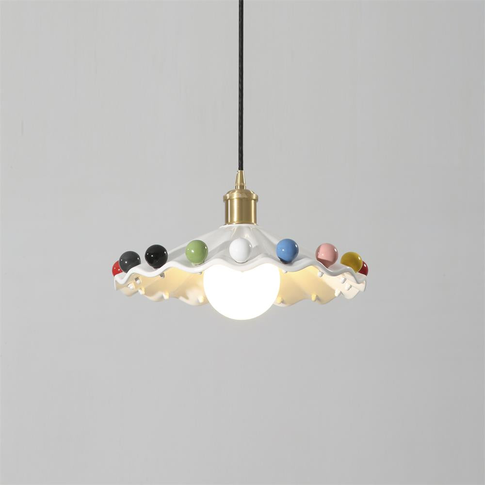 Modern Elegance | Pendant Lamp with Wavy Ceramic Shade & Adjustable Height | Stylish Pendant Lighting for Kitchen Island 6