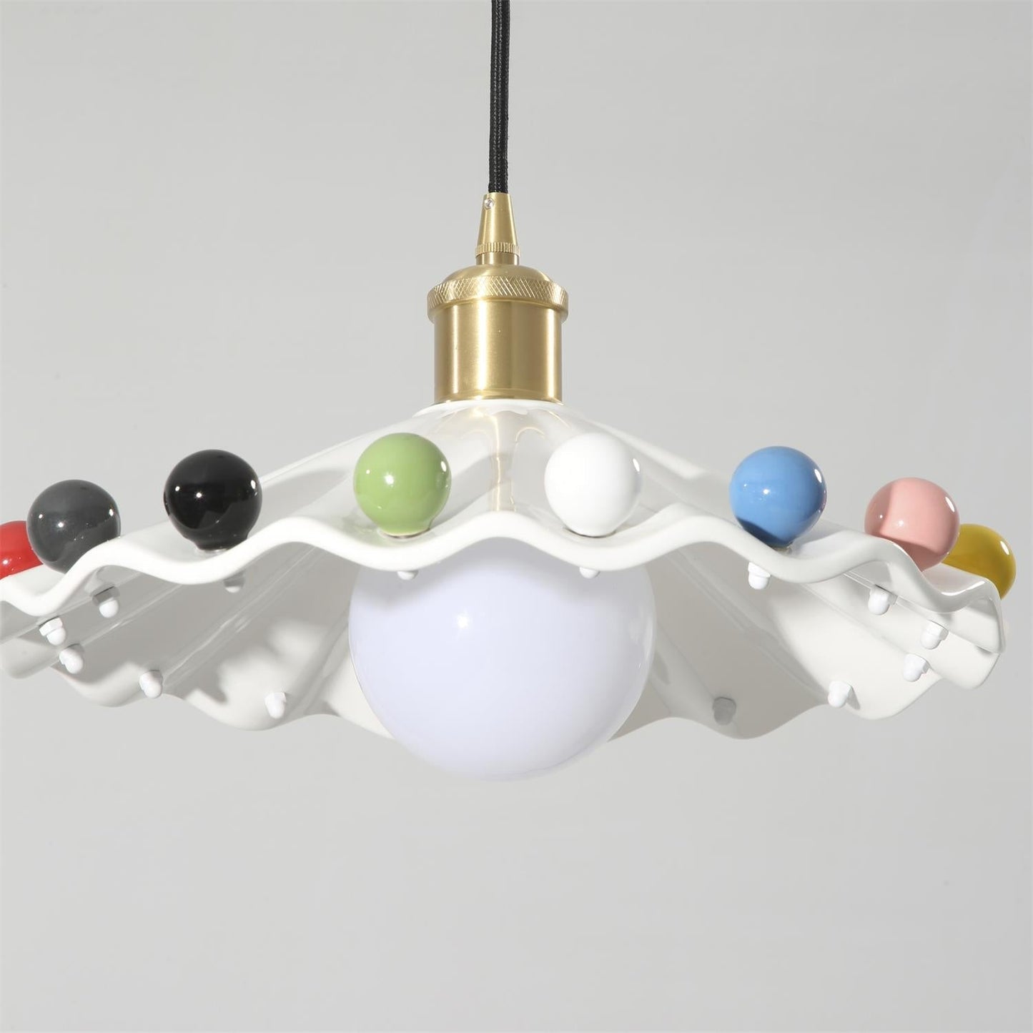 Modern Elegance | Pendant Lamp with Wavy Ceramic Shade & Adjustable Height | Stylish Pendant Lighting for Kitchen Island 7