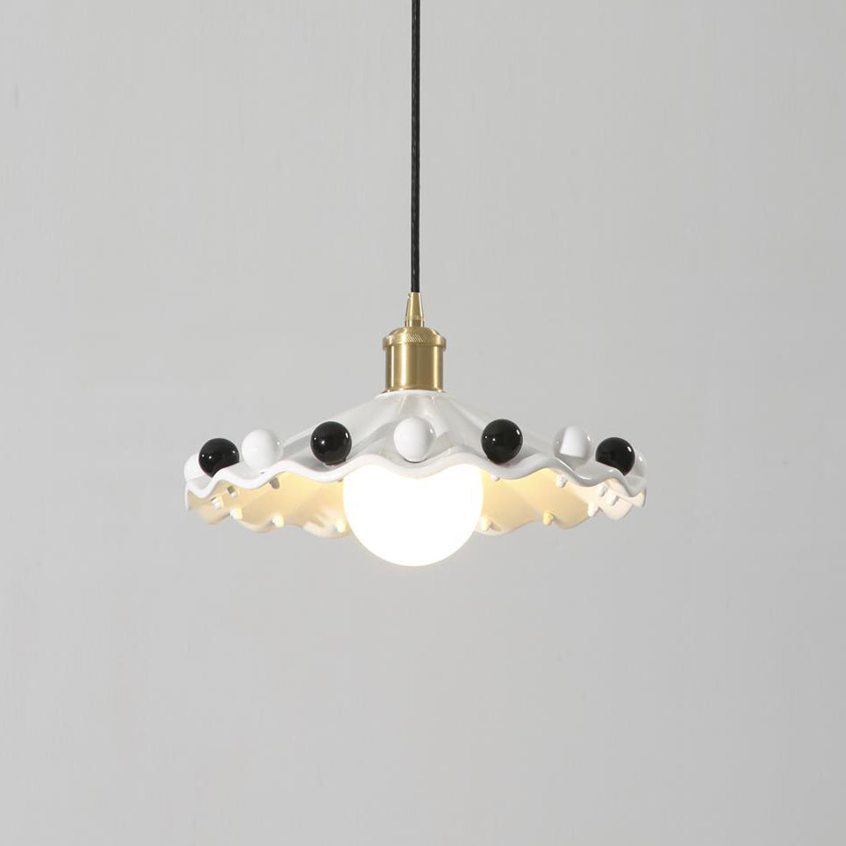 Modern Elegance | Pendant Lamp with Wavy Ceramic Shade & Adjustable Height | Stylish Pendant Lighting for Kitchen Island 9