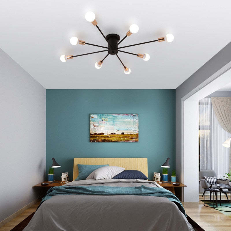 Modern Flush Mount Ceiling Light Fixture with 6/8/10 Heads | Elegant Design for Stylish Bedrooms and Living Rooms 0