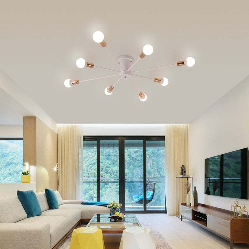 Modern Flush Mount Ceiling Light Fixture with 6/8/10 Heads | Elegant Design for Stylish Bedrooms and Living Rooms 10