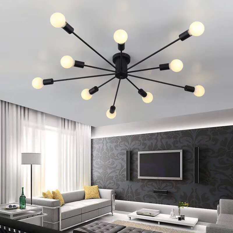 Modern Flush Mount Ceiling Light Fixture with 6/8/10 Heads | Elegant Design for Stylish Bedrooms and Living Rooms 5