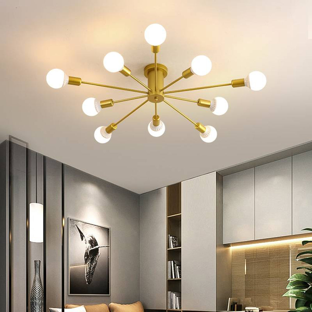 Modern Flush Mount Ceiling Light Fixture with 6/8/10 Heads | Elegant Design for Stylish Bedrooms and Living Rooms 9