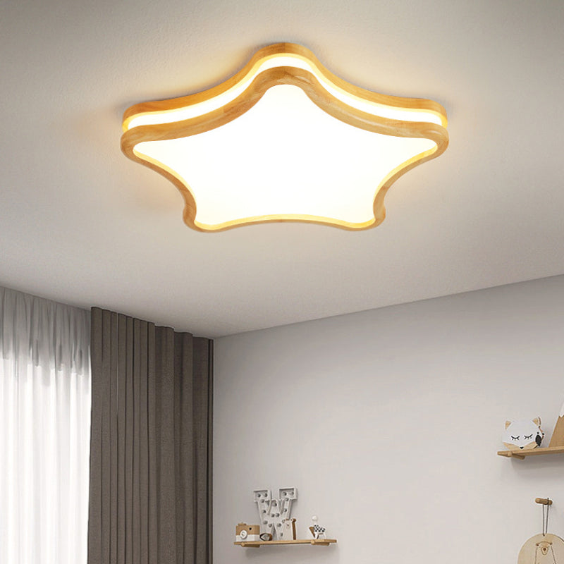 Aria Wood & Glass Flush Mount Ceiling Light, 4 Styles | Warm, Cold, Natural, Dimmable or 3-Color | Hardwired
