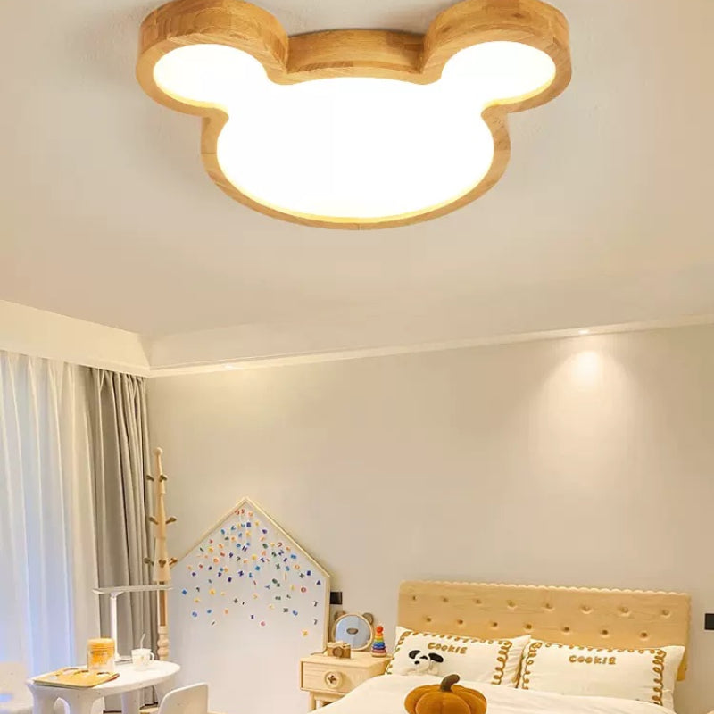 Aria Wood & Glass Flush Mount Ceiling Light, 4 Styles | Warm, Cold, Natural, Dimmable or 3-Color | Hardwired