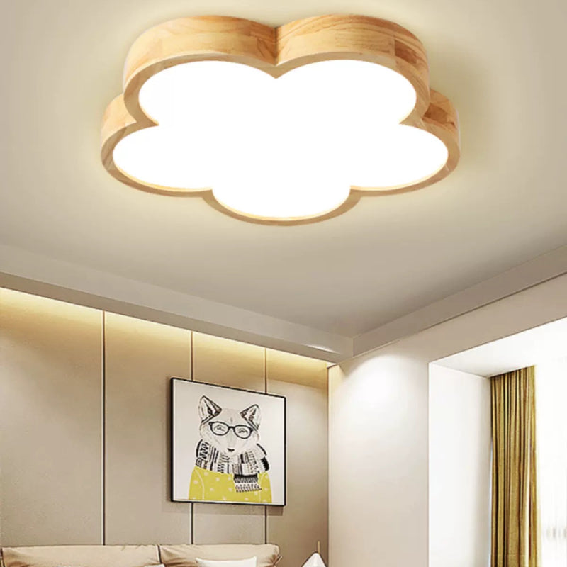 Aria Wood & Glass Flush Mount Ceiling Light, 4 Styles | Warm, Cold, Natural, Dimmable or 3-Color | Hardwired