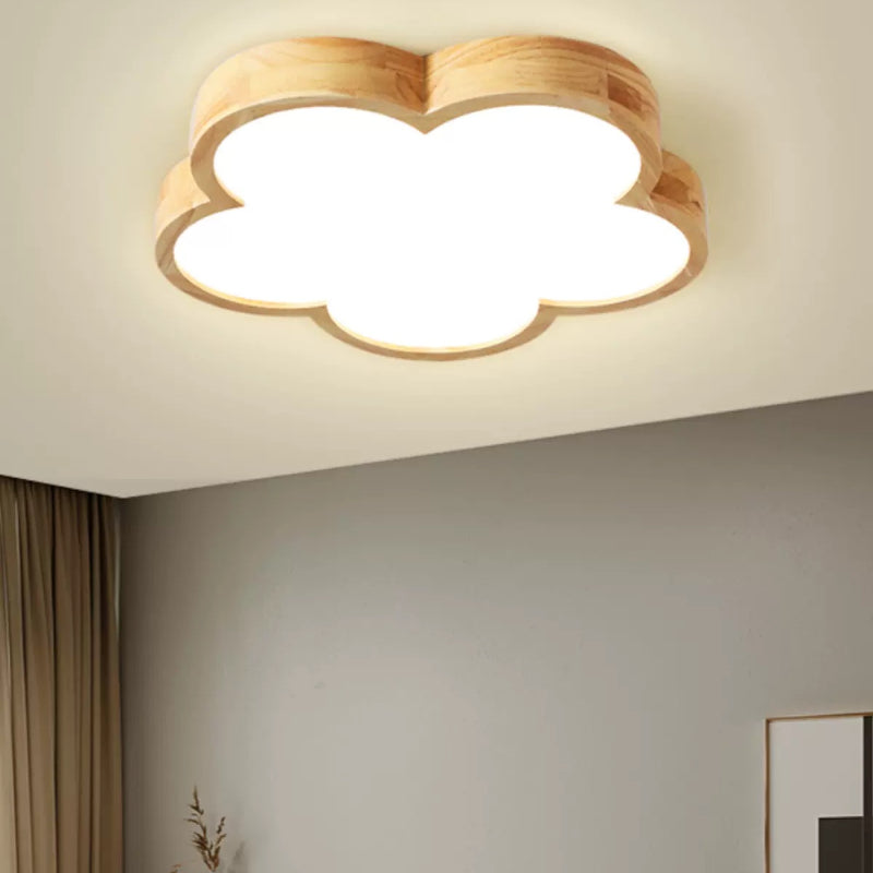 Aria Wood & Glass Flush Mount Ceiling Light, 4 Styles | Warm, Cold, Natural, Dimmable or 3-Color | Hardwired